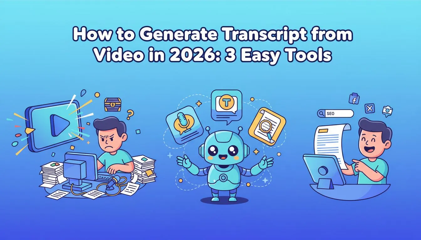 How to Generate Transcript from Video in 2026: 3 Easy Tools | AudioConvert